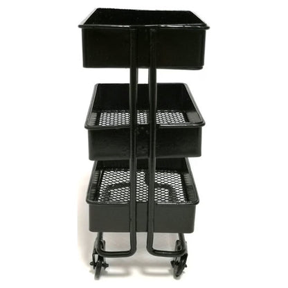 SDFGTstore 3 Tiers Mini Trolley Storage Rack Collection Accessories Miniature Storage Cart